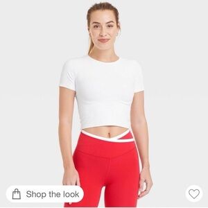 Women's Everyday Soft Cropped Short Sleeve T-Shirt - All In Motion™ White S: